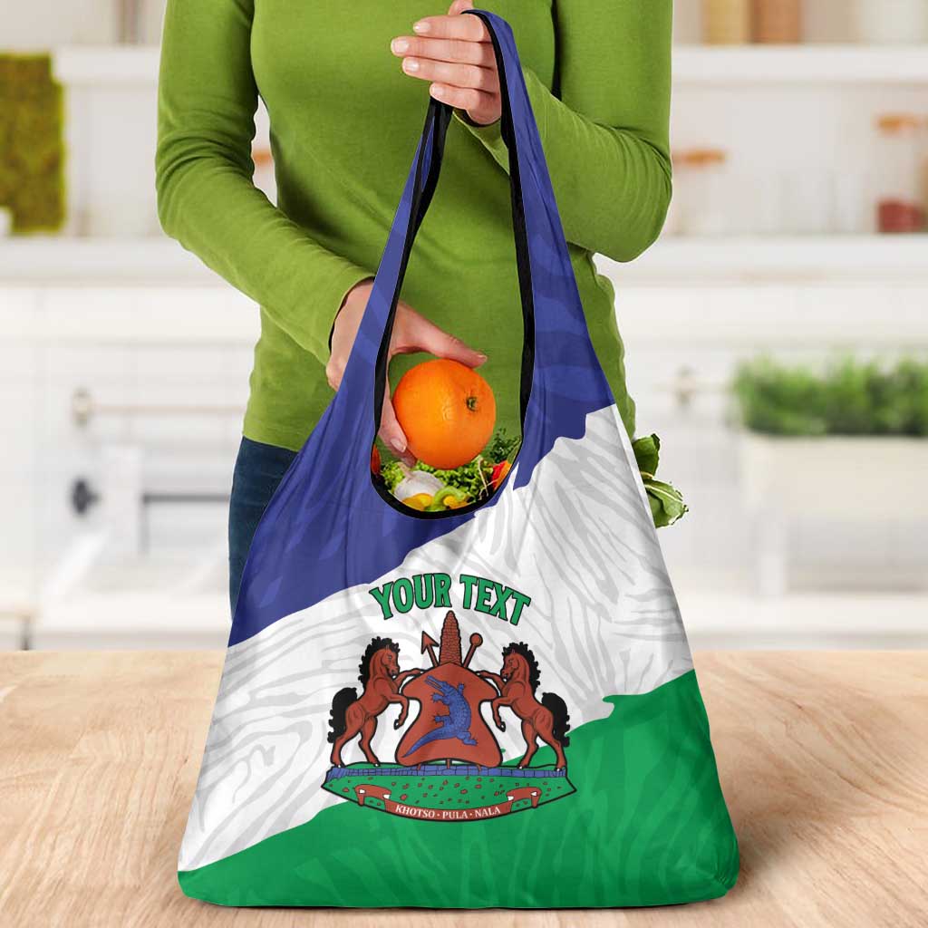 Personalised Lesotho Grocery Bag Coat Of Arms With Map