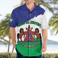 Personalised Lesotho Hawaiian Shirt Coat Of Arms With Map