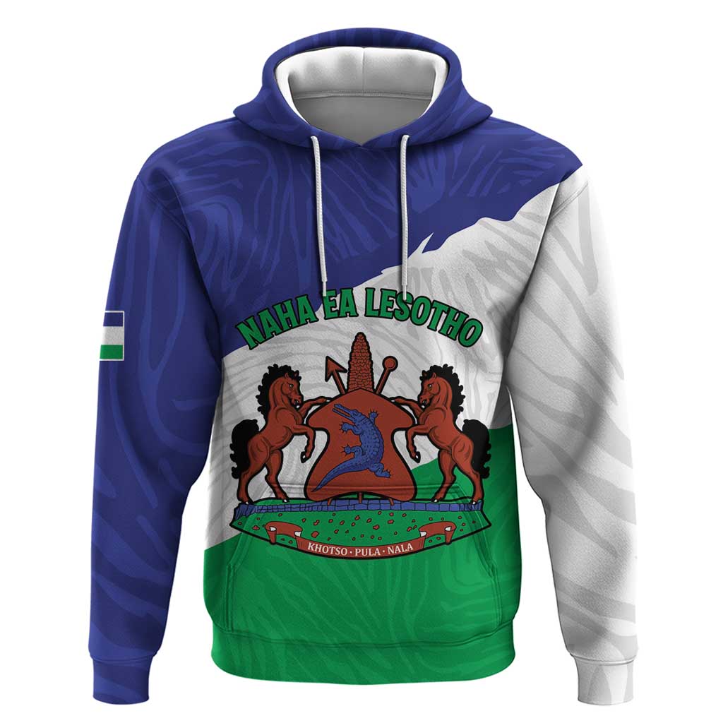 Personalised Lesotho Hoodie Coat Of Arms With Map