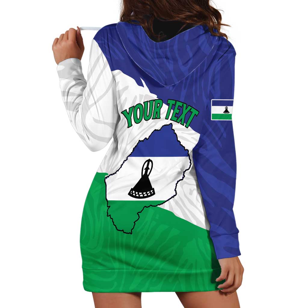 Personalised Lesotho Hoodie Dress Coat Of Arms With Map