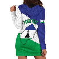 Personalised Lesotho Hoodie Dress Coat Of Arms With Map