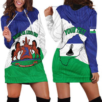 Personalised Lesotho Hoodie Dress Coat Of Arms With Map