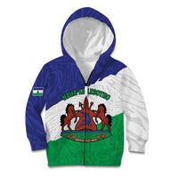 Personalised Lesotho Kid Hoodie Coat Of Arms With Map