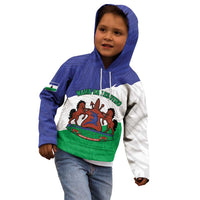 Personalised Lesotho Kid Hoodie Coat Of Arms With Map
