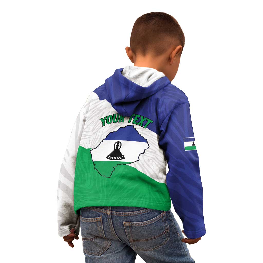 Personalised Lesotho Kid Hoodie Coat Of Arms With Map