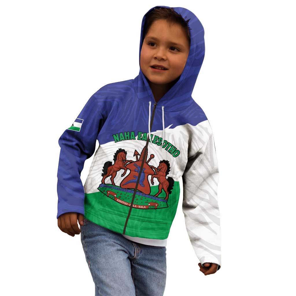 Personalised Lesotho Kid Hoodie Coat Of Arms With Map