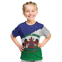 Personalised Lesotho Kid T Shirt Coat Of Arms With Map