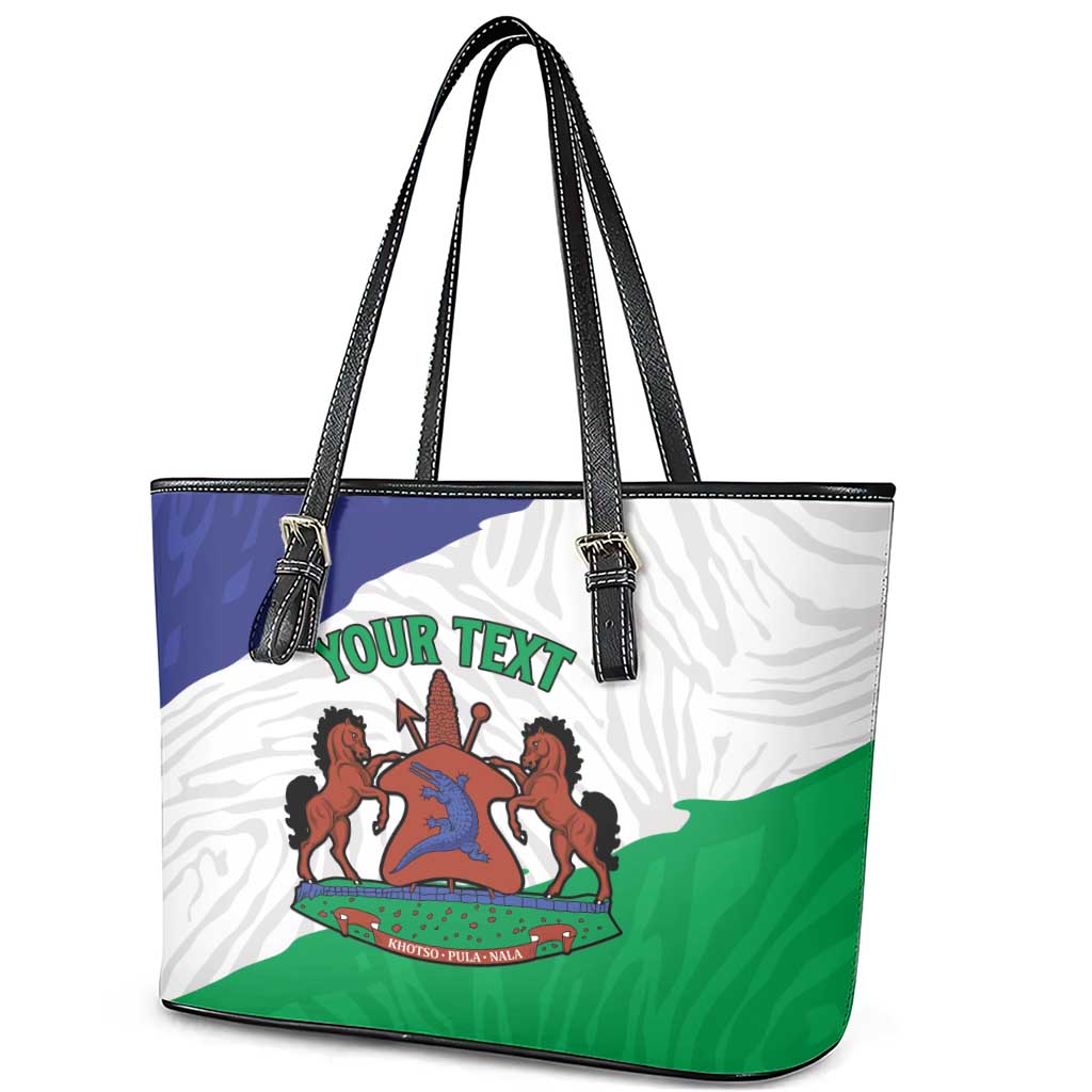 Personalised Lesotho Leather Tote Bag Coat Of Arms With Map