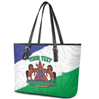 Personalised Lesotho Leather Tote Bag Coat Of Arms With Map