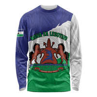 Personalised Lesotho Long Sleeve Shirt Coat Of Arms With Map