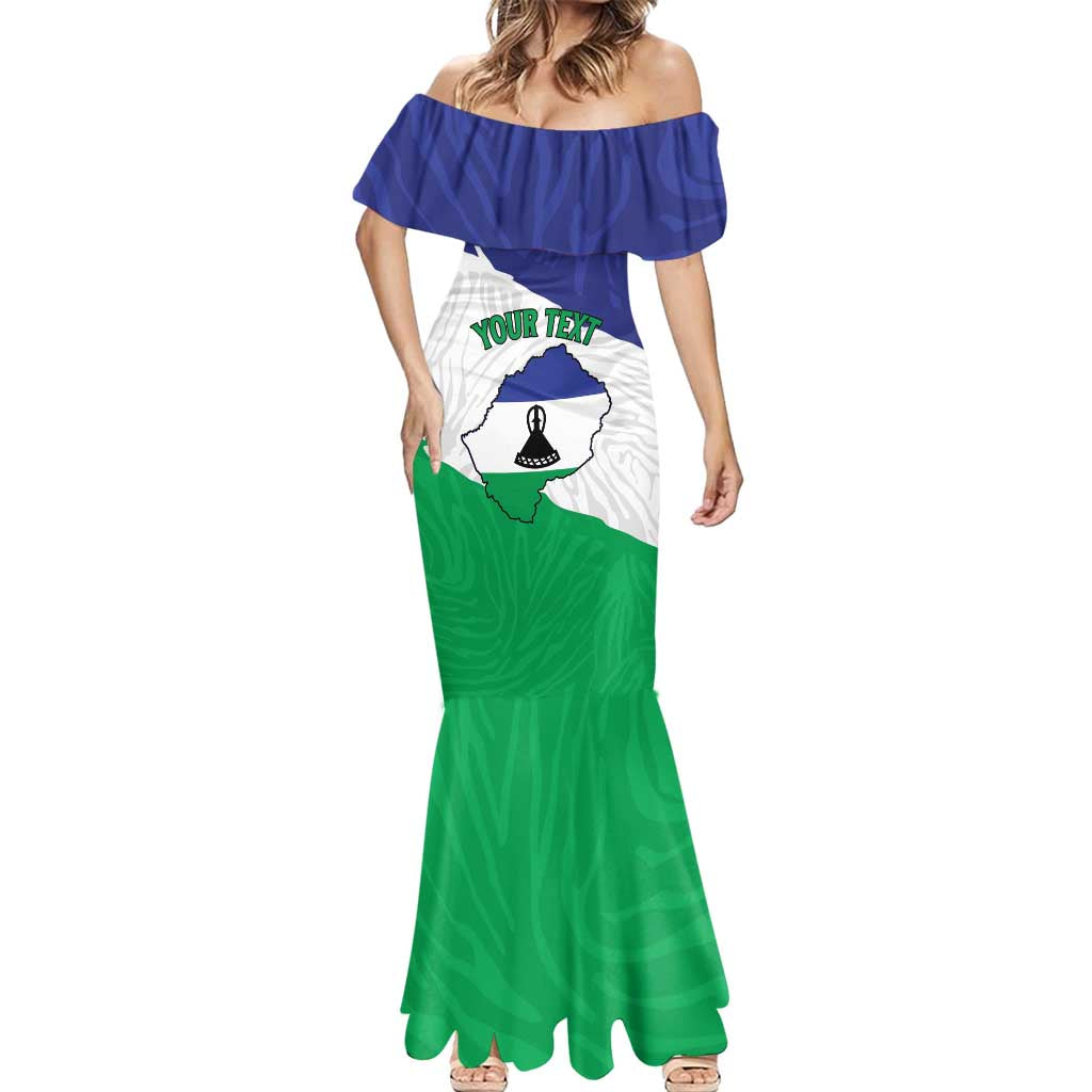 Personalised Lesotho Mermaid Dress Coat Of Arms With Map
