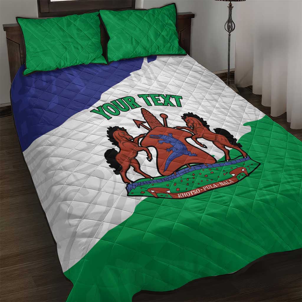 Personalised Lesotho Quilt Bed Set Coat Of Arms With Map