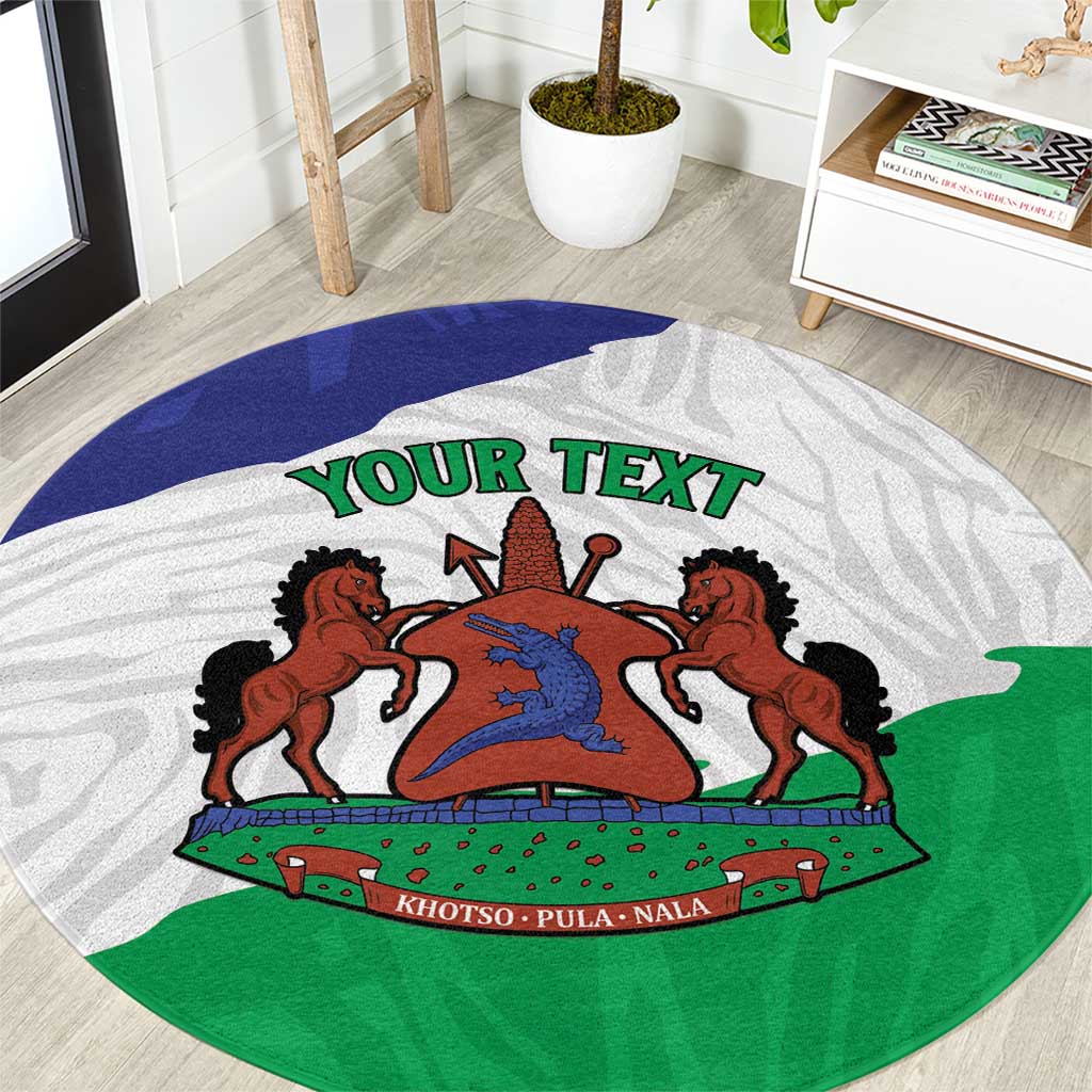 Personalised Lesotho Round Carpet Coat Of Arms With Map
