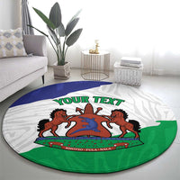 Personalised Lesotho Round Carpet Coat Of Arms With Map
