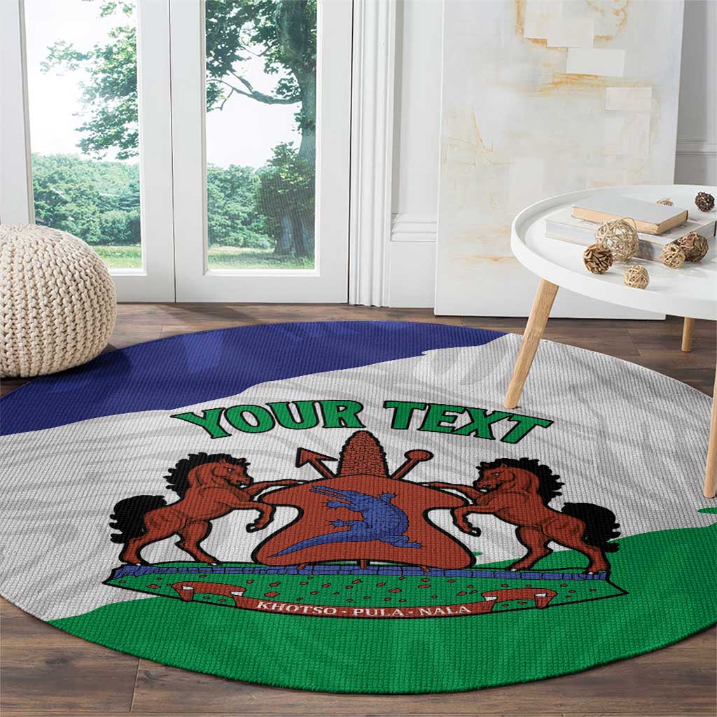 Personalised Lesotho Round Carpet Coat Of Arms With Map