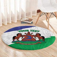 Personalised Lesotho Round Carpet Coat Of Arms With Map