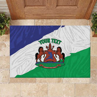 Personalised Lesotho Rubber Doormat Coat Of Arms With Map