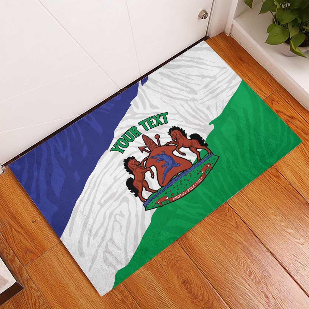 Personalised Lesotho Rubber Doormat Coat Of Arms With Map