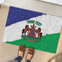 Personalised Lesotho Rubber Doormat Coat Of Arms With Map