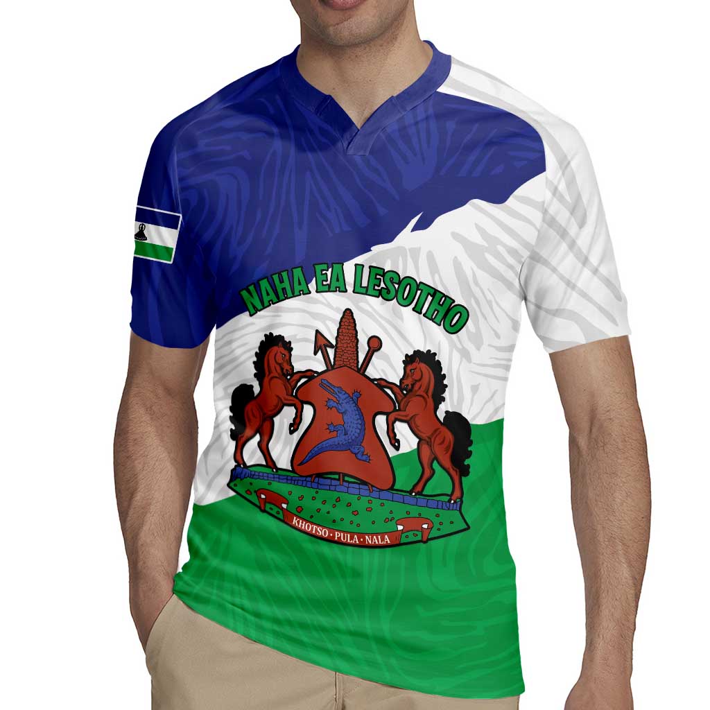 Personalised Lesotho Rugby Jersey Coat Of Arms With Map