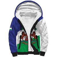 Personalised Lesotho Sherpa Hoodie Coat Of Arms With Map