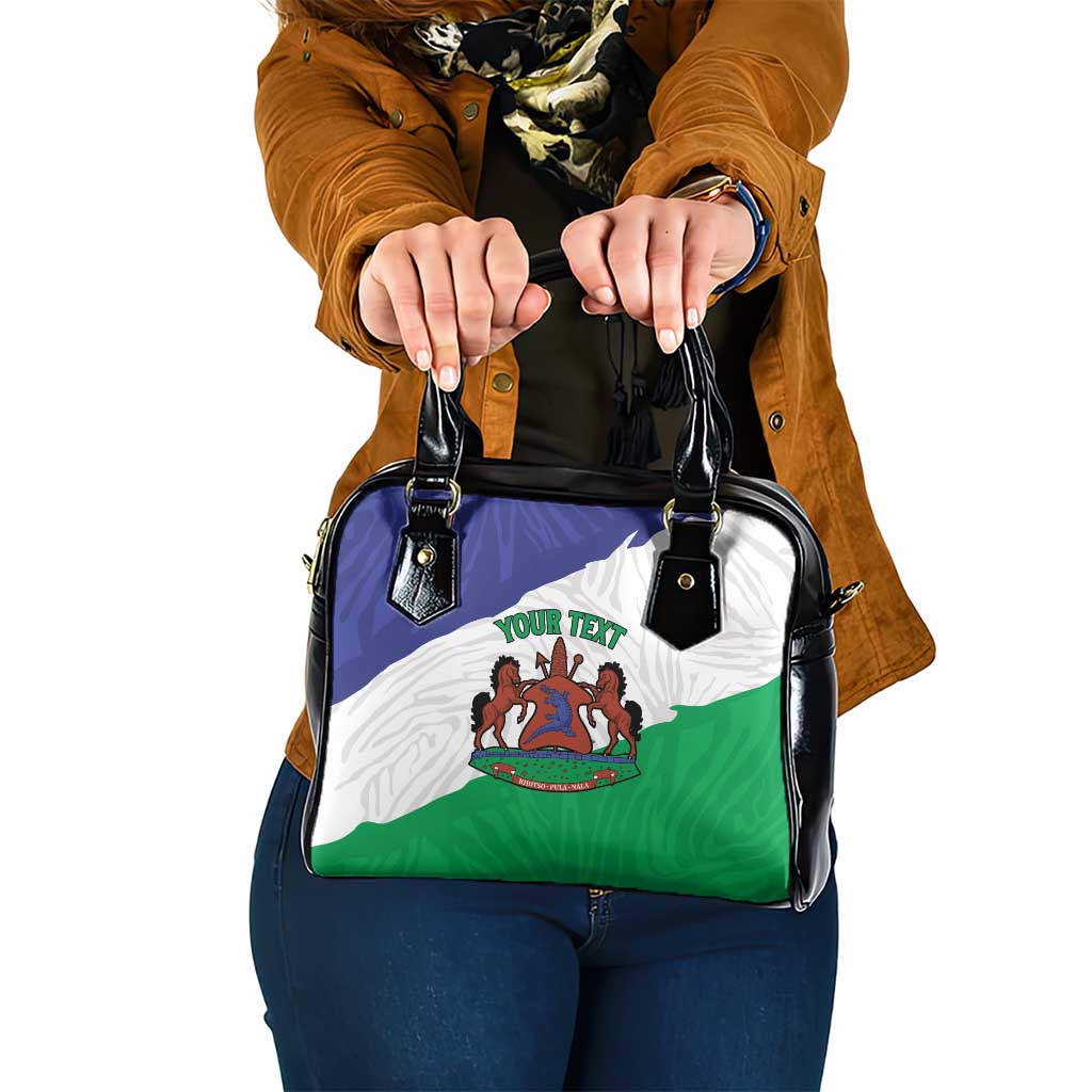 Personalised Lesotho Shoulder Handbag Coat Of Arms With Map