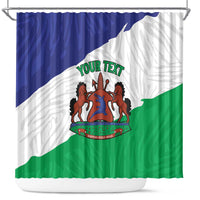 Personalised Lesotho Shower Curtain Coat Of Arms With Map