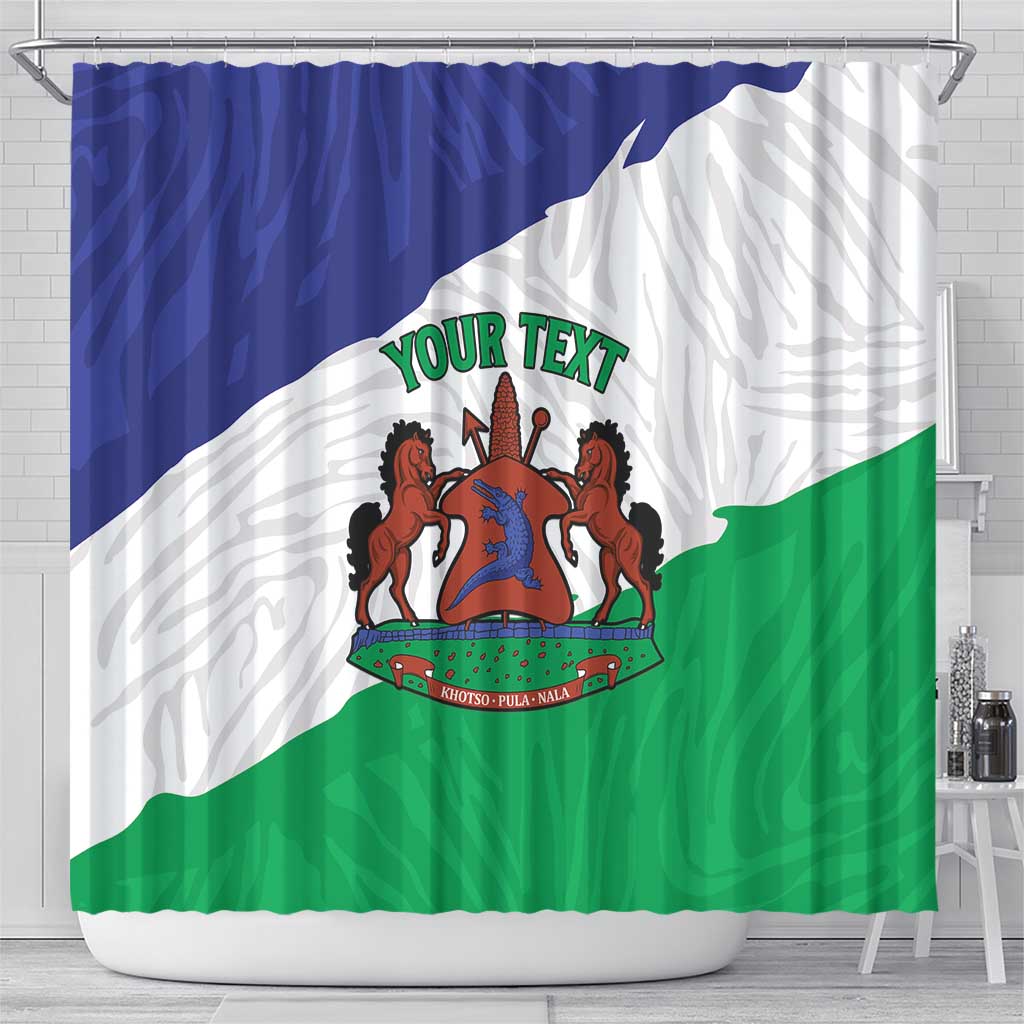 Personalised Lesotho Shower Curtain Coat Of Arms With Map