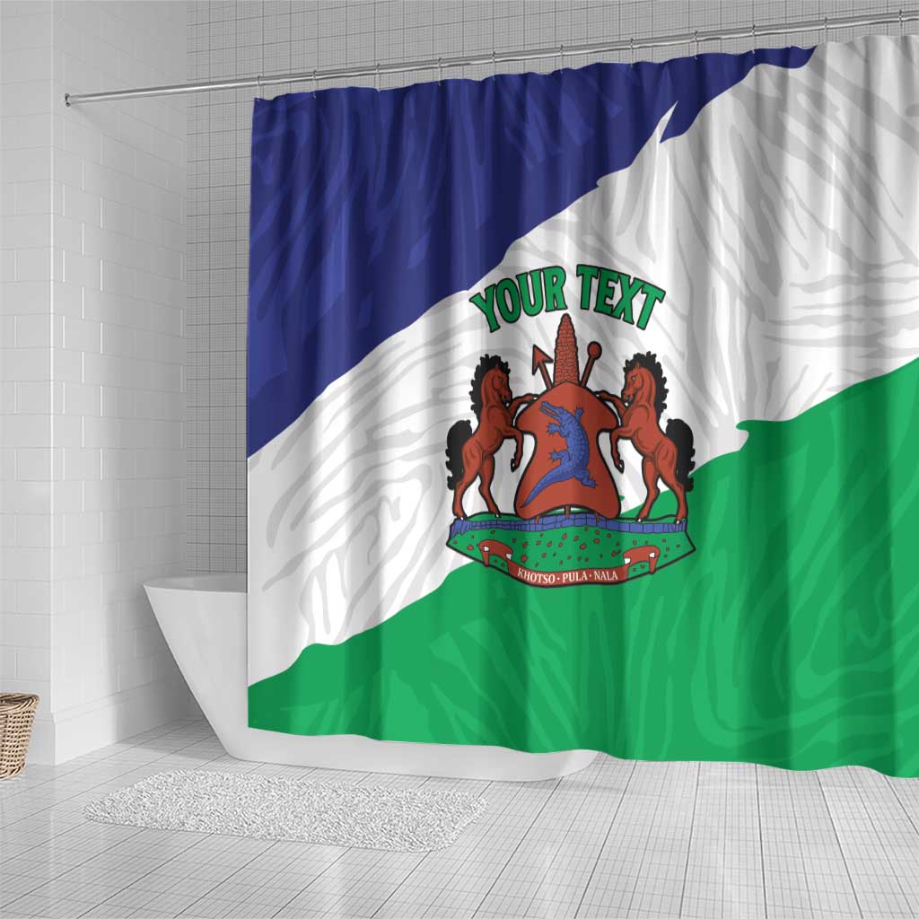 Personalised Lesotho Shower Curtain Coat Of Arms With Map