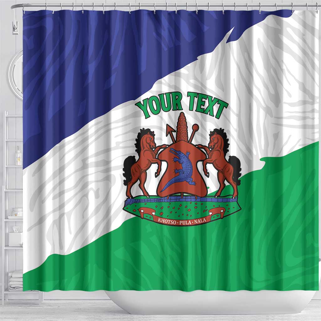 Personalised Lesotho Shower Curtain Coat Of Arms With Map