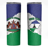 Personalised Lesotho Skinny Tumbler Coat Of Arms With Map