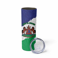 Personalised Lesotho Skinny Tumbler Coat Of Arms With Map