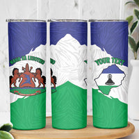 Personalised Lesotho Skinny Tumbler Coat Of Arms With Map