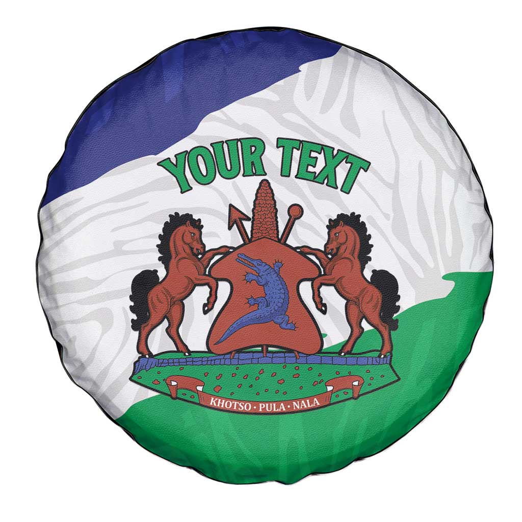 Personalised Lesotho Spare Tire Cover Coat Of Arms With Map
