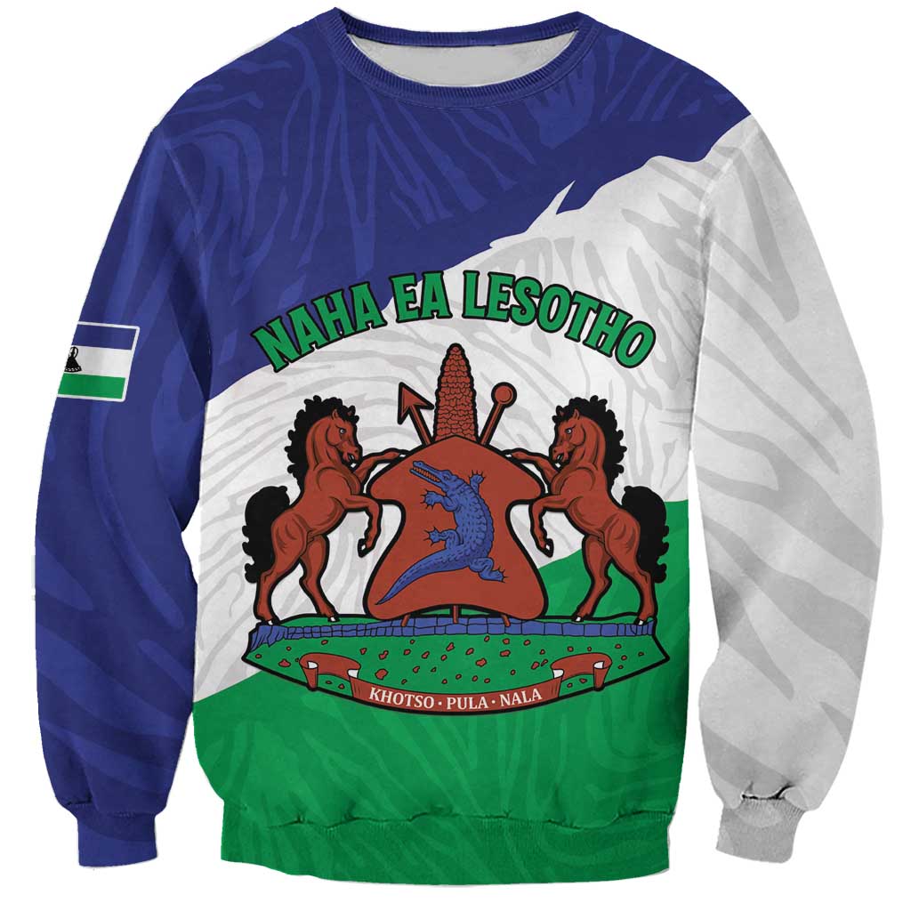 Personalised Lesotho Sweatshirt Coat Of Arms With Map
