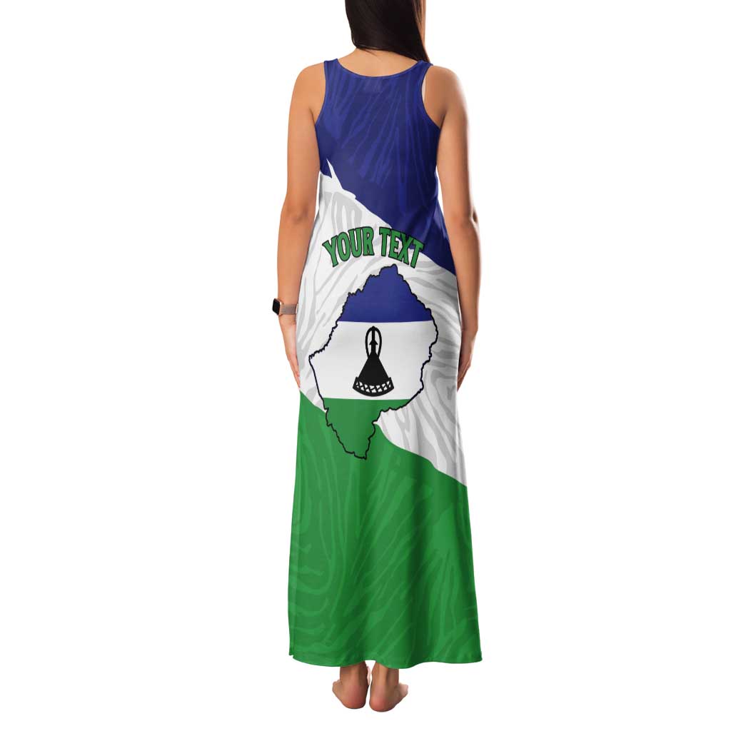 Personalised Lesotho Tank Maxi Dress Coat Of Arms With Map