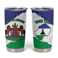 Personalised Lesotho Tumbler Cup Coat Of Arms With Map