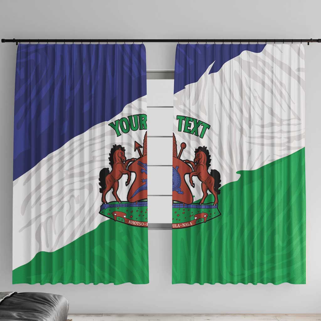 Personalised Lesotho Window Curtain Coat Of Arms With Map