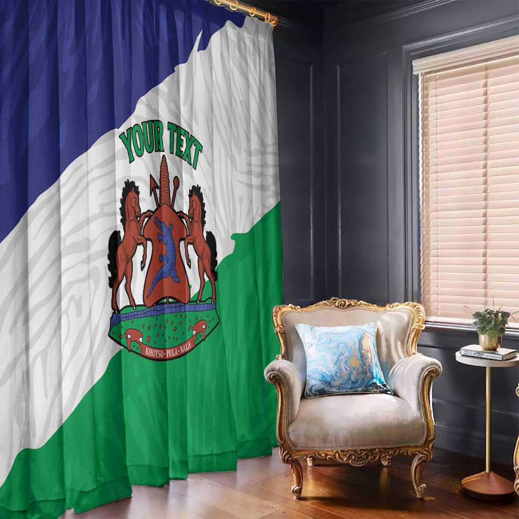 Personalised Lesotho Window Curtain Coat Of Arms With Map