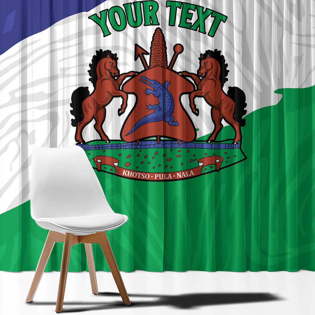 Personalised Lesotho Window Curtain Coat Of Arms With Map