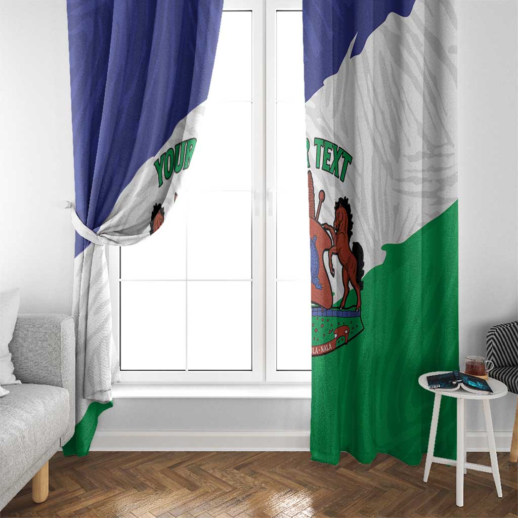Personalised Lesotho Window Curtain Coat Of Arms With Map