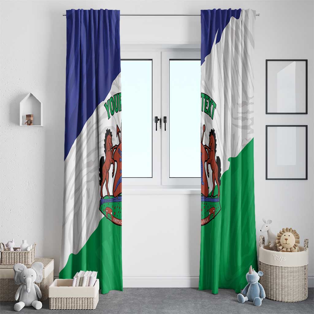Personalised Lesotho Window Curtain Coat Of Arms With Map