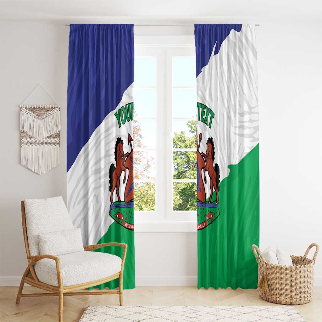 Personalised Lesotho Window Curtain Coat Of Arms With Map