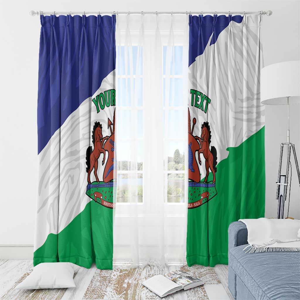 Personalised Lesotho Window Curtain Coat Of Arms With Map