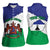 Personalised Lesotho Women Sleeveless Polo Shirt Coat Of Arms With Map