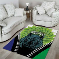 Personalised Lesotho Black Rhinoceros Area Rug With Aloe Polyphylla