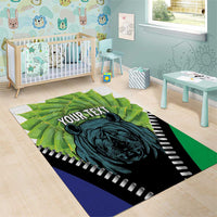 Personalised Lesotho Black Rhinoceros Area Rug With Aloe Polyphylla
