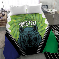 Personalised Lesotho Black Rhinoceros Bedding Set With Aloe Polyphylla
