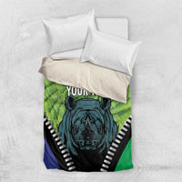 Personalised Lesotho Black Rhinoceros Bedding Set With Aloe Polyphylla