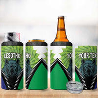 Personalised Lesotho Black Rhinoceros 4 in 1 Can Cooler Tumbler With Aloe Polyphylla